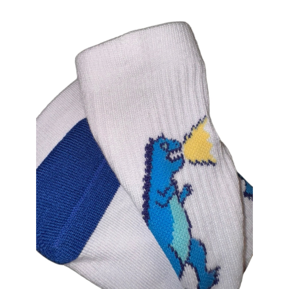 Men's Chubbies L White Blue Dinosaur Casual Socks - Picture 3 of 5